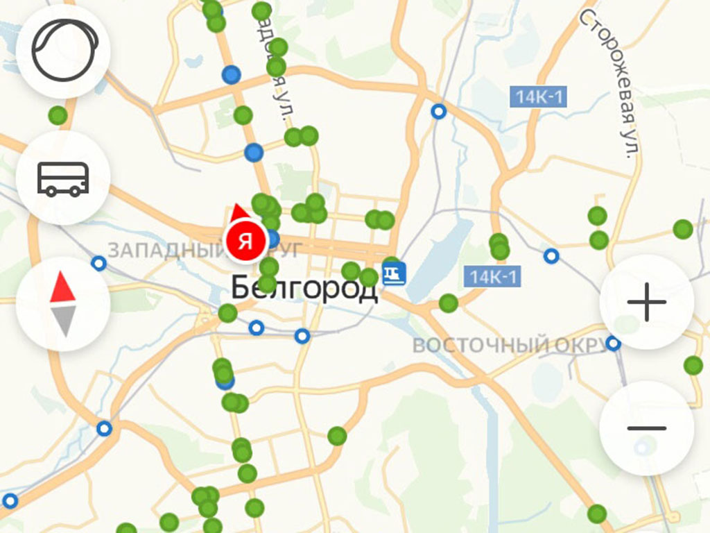 Карта белгорода с транспортом